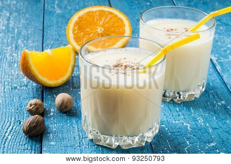Milkshake With Orange Juice And Nutmeg