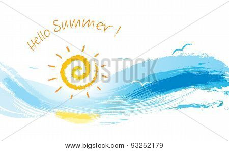 sun setting behind splashing water wave