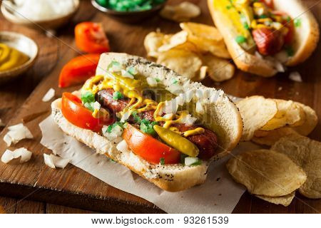 Homemade Chicago Style Hot Dog
