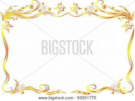 butterfly and flowers background