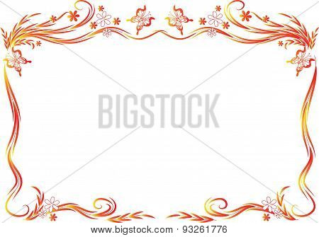 butterfly and flowers background