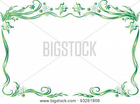 butterfly and flowers background