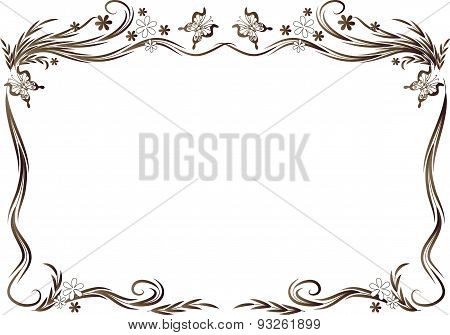 butterfly and flowers background