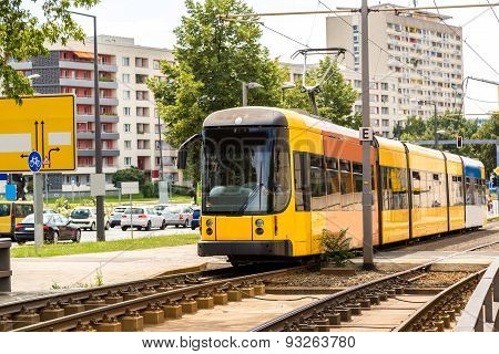 Modern Tram In Dresden