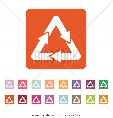 The Waste Processing Icon. Bio Symbol. Flat