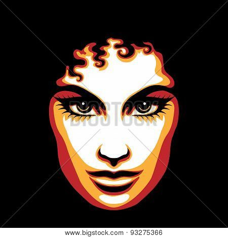 Poster Style Woman Face