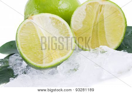 Closeup Lime And Ice
