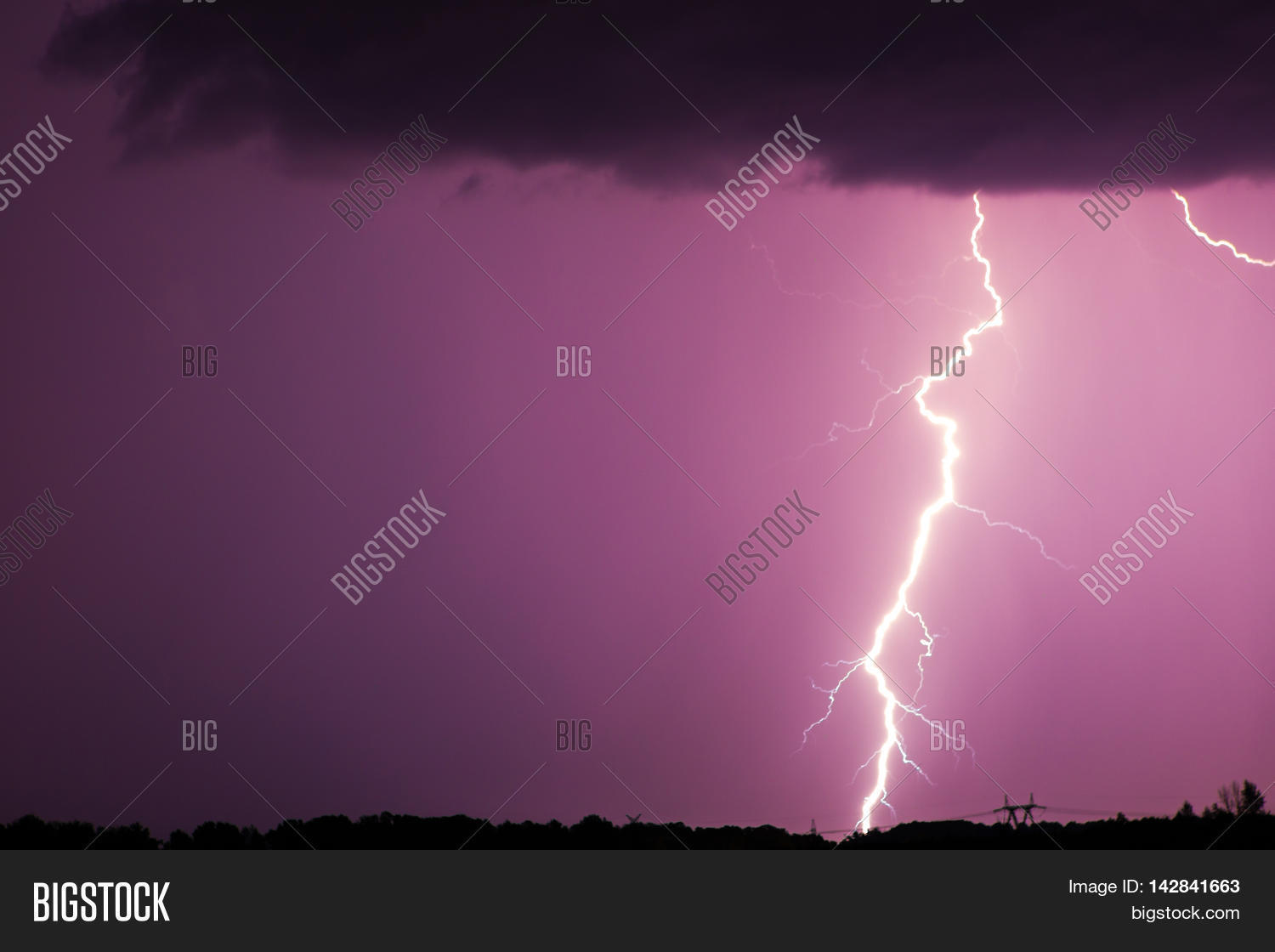 Huge Fork Lightnings Image & Photo (Free Trial) Bigstock