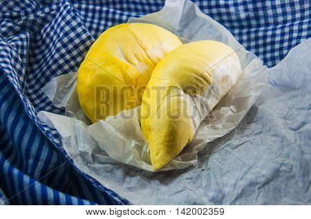 Durian King of fruit Tropical fruit Close up of peeled durian Fresh fruit