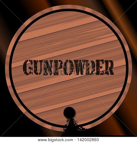 A keg of gunpowder with the name branded