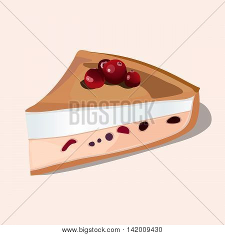 Delicious Cake, Sweets, Bakery, Tasty Food, Vector