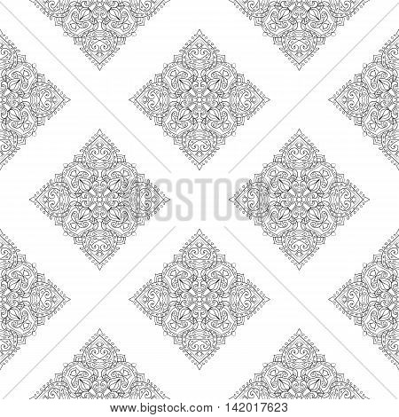 Beautiful Vintage seamless pattern. Ornament. Unusual. Indian motif. For your design.