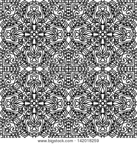 Beautiful Vintage seamless pattern. Ornament. Unusual. Indian motif. For your design.
