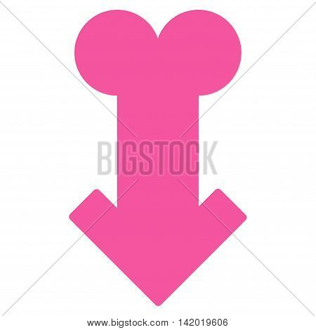 Male Sexual Disfunction vector icon. Style is flat symbol, pink color, rounded angles, white background.