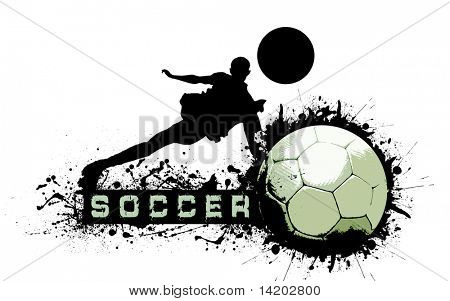 Grunge background ballon de Soccer