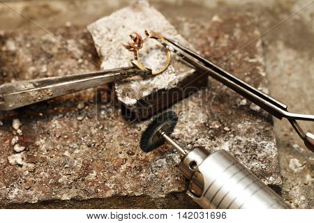a handmade jeweler process, manufacture of jewelery