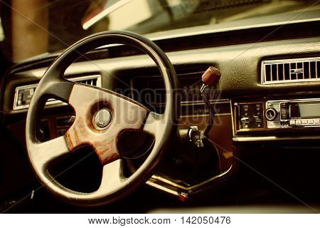 Zaporozhye, Ukraine - May 17, 2014: First All-Ukrainian festival of vintage cars Zaporozhye Gate . 118 cars and 12 motorcycles participated in the festival.
