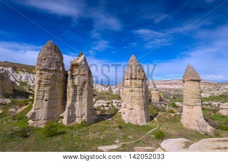 Famous Love valley in Cappadocia, Turkey