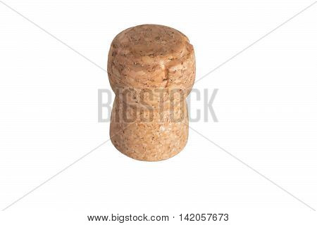 Cork from a bottle, on a white background