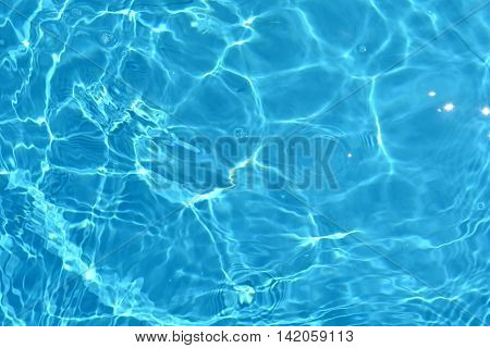 Water blue surface with ripples sun light