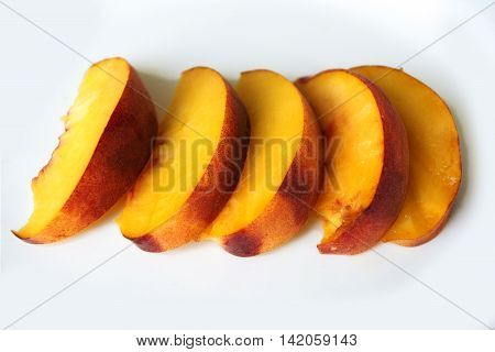 Ripe peach fruit isolated on white background cutout