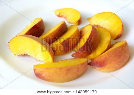 Ripe peach fruit isolated on white background cutout