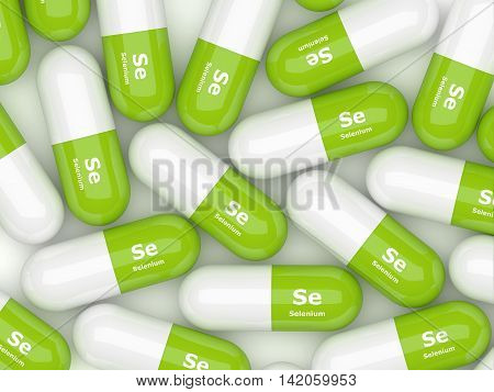 Selenium Pills Lying On White Table