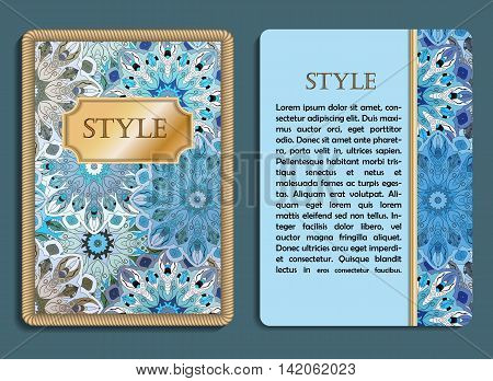 Congratulatory Card And Invitation Card With Mandala Design In Vintage Oriental Style. Flyer With Ab
