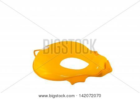 Isolated toilet seat for kids, child. Shaped as a duck.