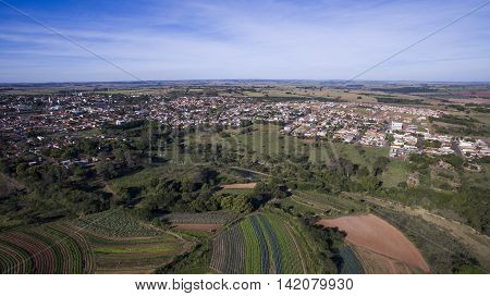 Aerial View Of The City Of Alvares Machado In Sao Paulo State In Brazil. July, 2016.