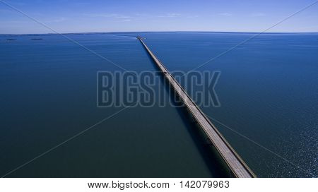 Aerial View Bridge Of Mato Grosso State Border With Sao Paulo State In Brazil. July, 2016