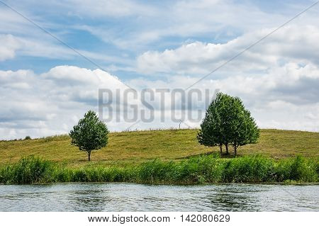 Landscape on the river Peene near Loitz (Germany).