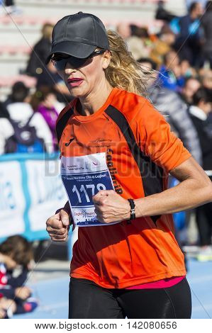 CAGLIARI, ITALY - December 7, 2014: 7 ^ Half Marathon - Memorial Delio Serra - athletes competing during the event