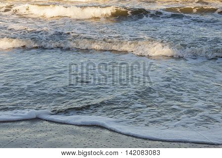 View on Sandy Baltic beach - Mielno Poland.