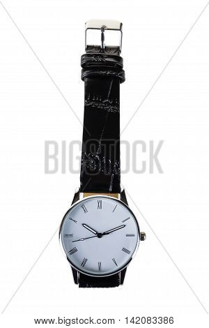 watches belt black classic, on a white background