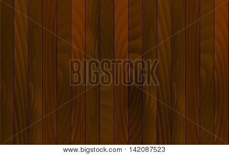 Vector wood background. Wooden desk with vertical red wood plank, old oak floor. Vector illustration stock vector.