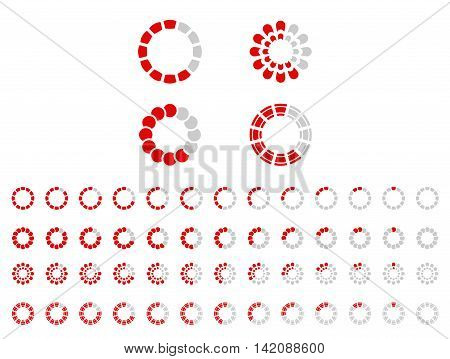 Loading icons set. Transparent buffering icon. Loading indicators. Usable for sites and internet application. Vector illustration.