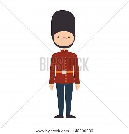 guard man london british queen security hat uniform vector graphic isolated and flat illustration