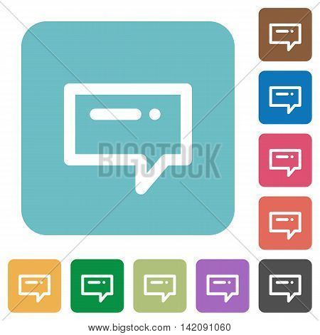 Flat typing message icons on rounded square color backgrounds.