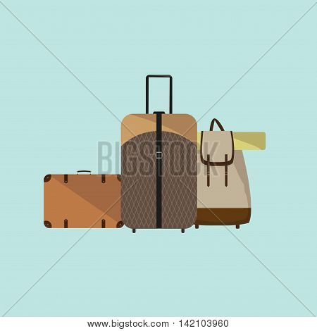 Suitcase hiking bag suitcase with wheels travel vacation.