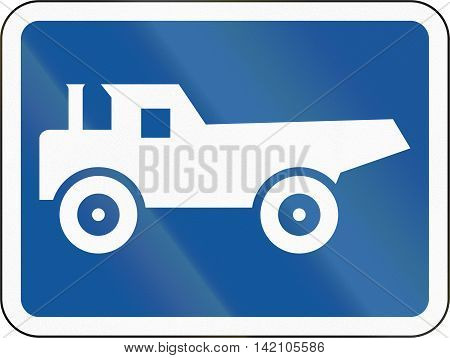 Road Sign Used In The African Country Of Botswana - The Primary Sign Applies To Construction Vehicle