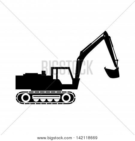 excavator truck tractor machinery insdustry construction scoop excavation machine vector graphic isolated illustration