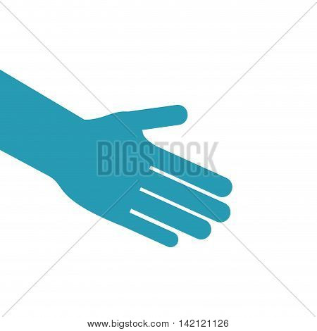 flat design open hand icon vector illustration