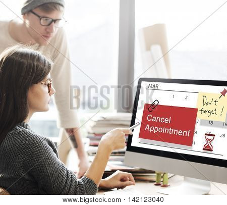 Cancel Appointment Note Calendar Planner Concept
