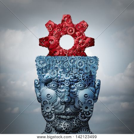 Business intelligence and innovation technologies concept as a metaphor for creative industry imagination or engineering creativity icon as a 3D illustration.