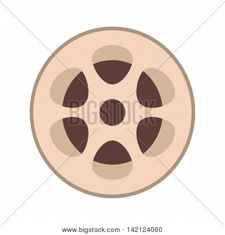 flat design film reel icon vector illustration