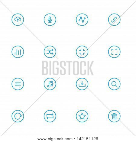 Control Panel icons line Interface blue line iicons