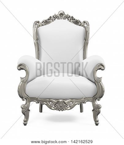King Throne Chair isolated on white background. 3D render