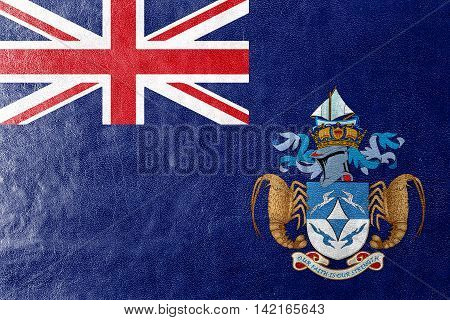 Flag Of Tristan Da Cunha (part Of Saint Helena, Ascension And Tristan Da Cunha), Painted On Leather