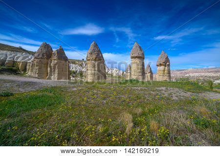 Famous Love valley in Cappadocia, Turkey